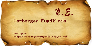 Marberger Eugénia névjegykártya
